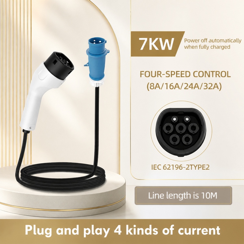 ROMADA 7KW 32A Electric Vehicl - Portable Ev Charger 32A Type 2 Cee Plug ulasan dan harga