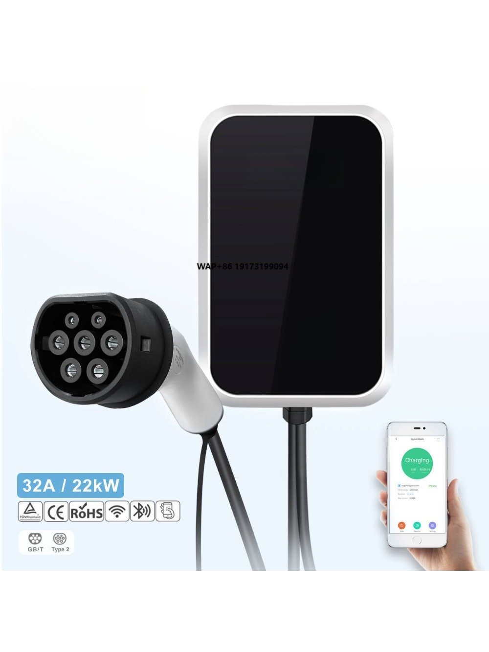 22kW AC EV Charging Station Sm - 22Kw Wallbox Type 2 Ocpp Rfid ulasan dan harga