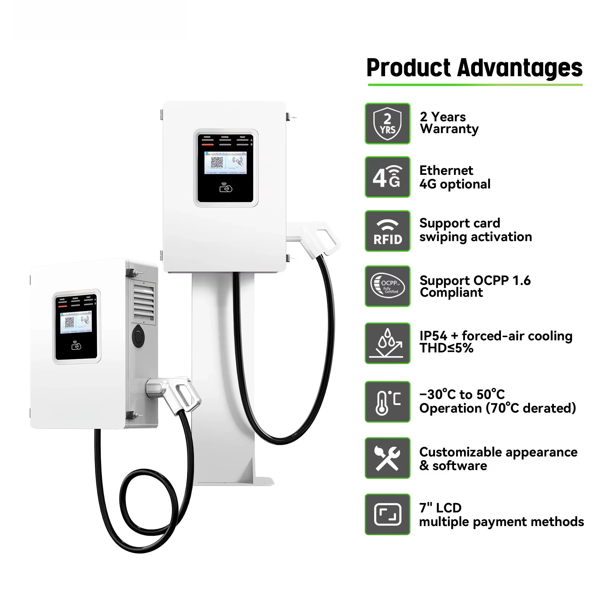 Ocpp 20kw 30kw 40kw CCS GBT Co - Dc Fast Charger 30Kw Wallbox Commercial ulasan dan harga
