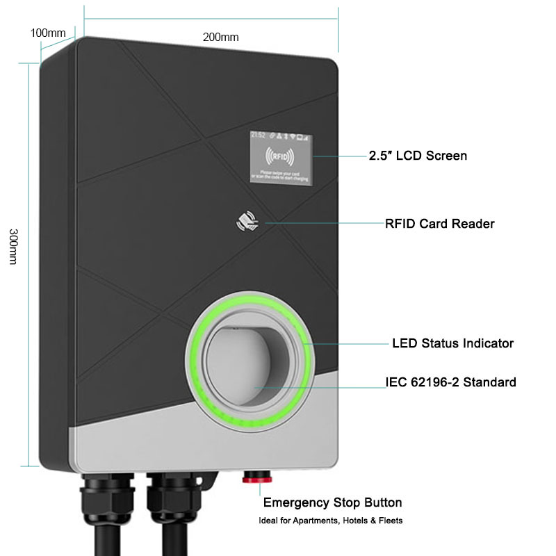 3 Phase 22kW Smart EV Charger  - 22Kw Wallbox Type 2 Ocpp Rfid ulasan dan harga