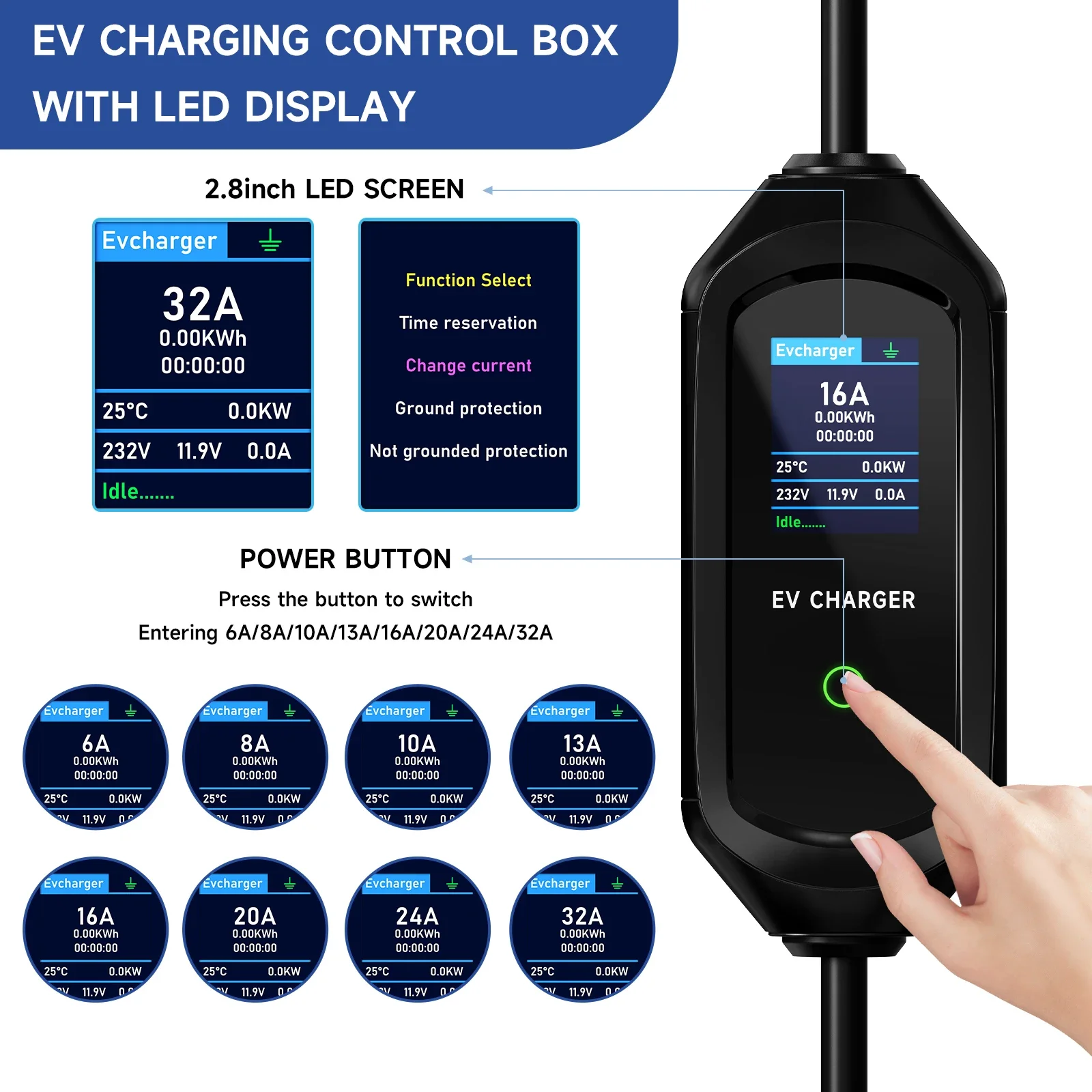 Puppyfc 7.2KW Type1 EV Charger - Portable Ev Charger 32A Type 2 Cee Plug ulasan dan harga